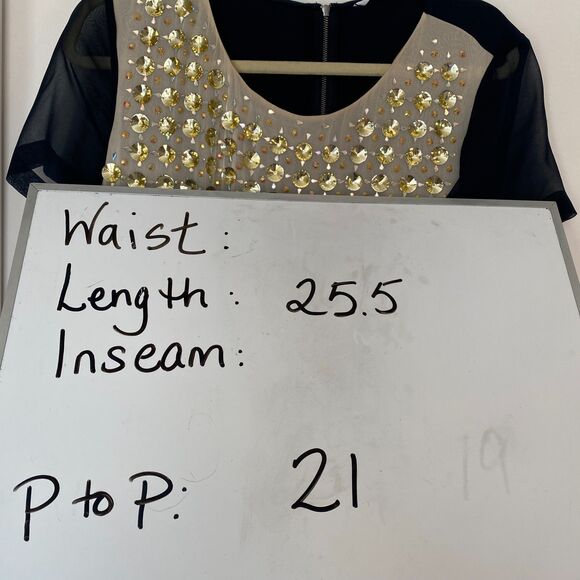 DIANE VON FURSTENBERG Blue Silk Rounded Crystal Embellished Gidget Top Size 12 - Picture 8 of 8